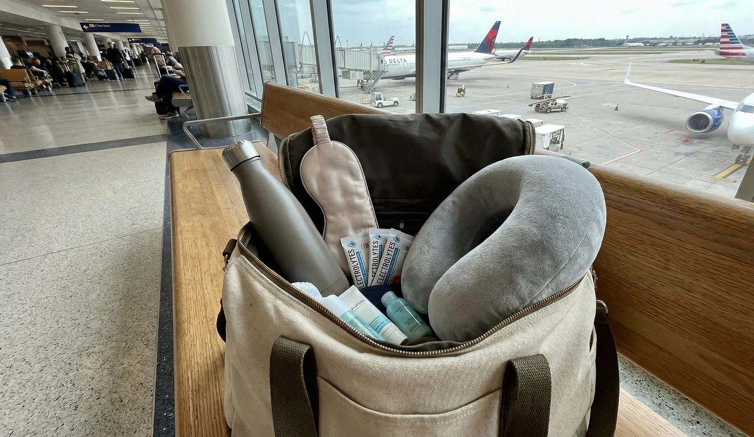 Illustration of travel wellness kit